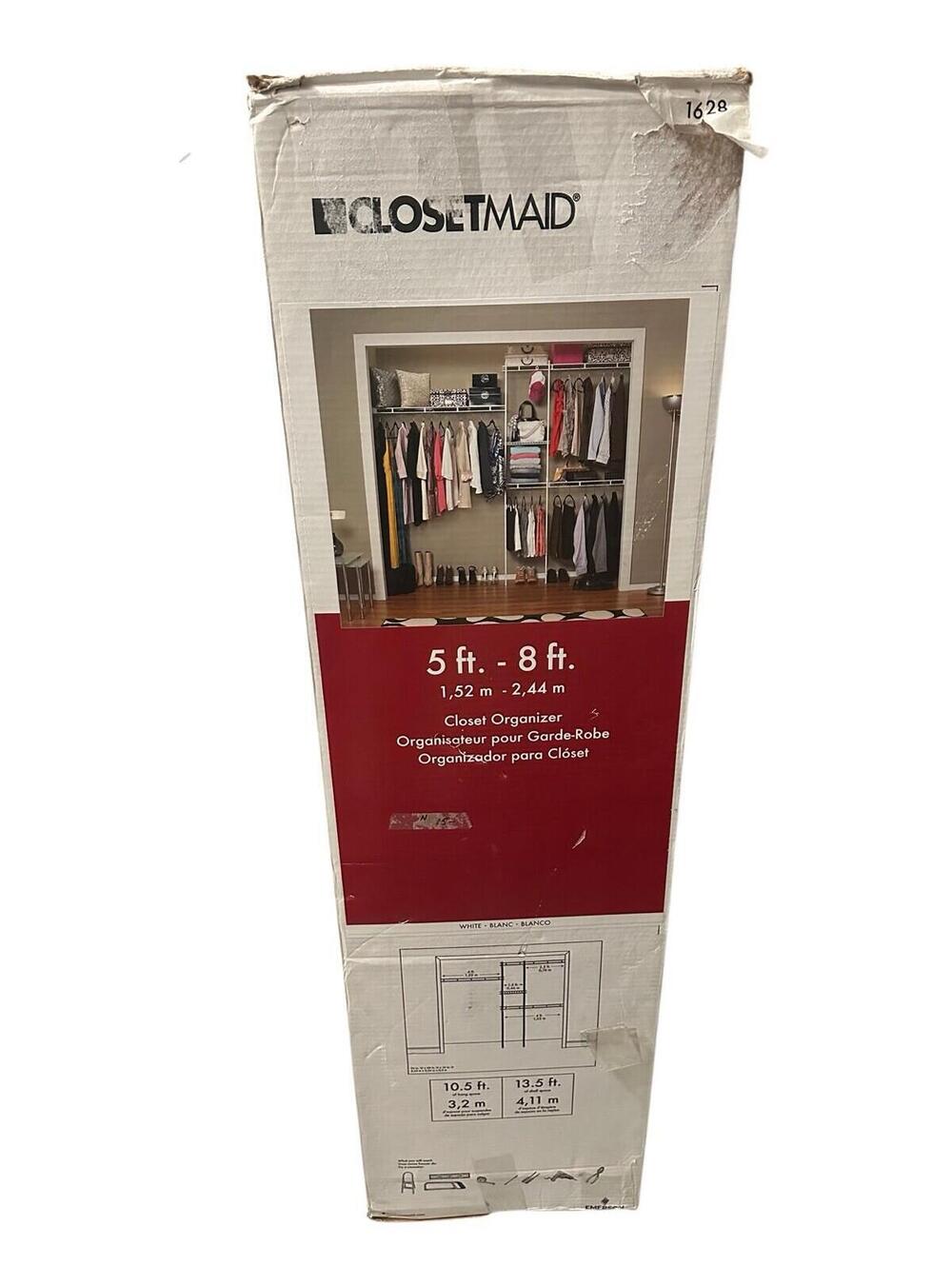 Openbox ClosetMaid Closet Organizers that expand from 5ft to 8ft.